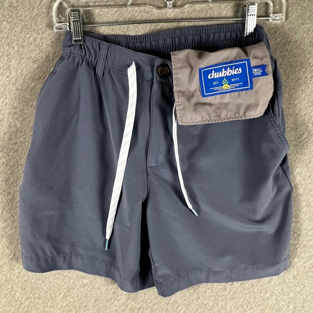 Chubbies Mens S Everywear Shorts 6" Gray Elastic Waist Drawstring Stretch EUC